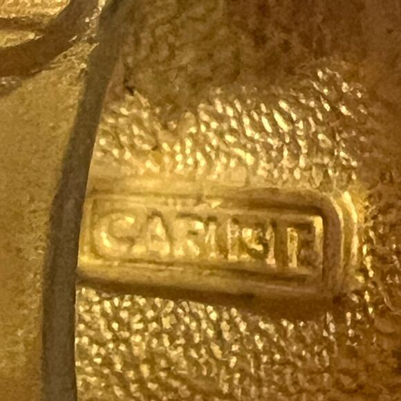 Carlisle Gold Tone Textured Chunky Statement Clip Earrings - Picture 3 of 5